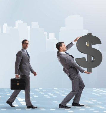 Erkeklerin aşama aşama ilerlediği iş kavramı.