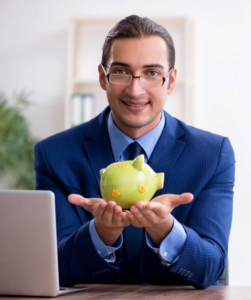 Young Male Accountant Working Office — Stock Photo, Image
