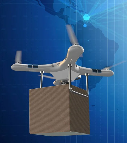 Various Modern Delivery Methods Rockets Drone — Stock Photo, Image