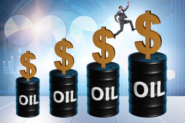 Businessman in the oil prices concept