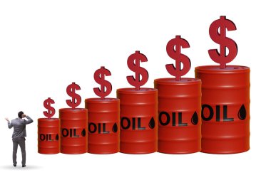 Businessman in the oil prices concept