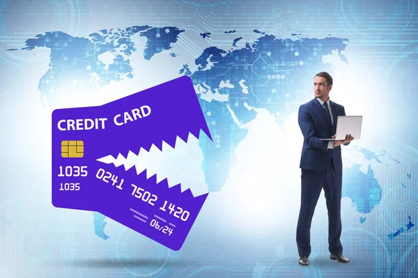 Businessman Credit Card Debt Concept — Stock Photo, Image