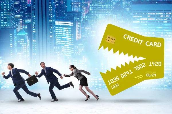 Empresários Conceito Dívida Cartão Crédito — Fotografia de Stock