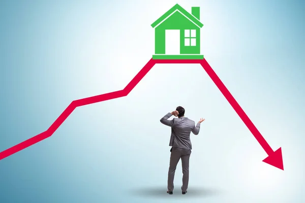 Concept Real Estate Price Bubble Bursting — Stock fotografie