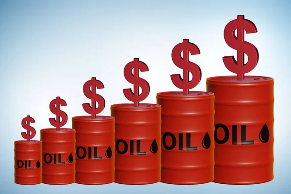 Oil Dollars Barrels Rendering — Stockfoto