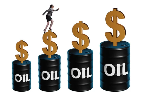 Businesswoman Oil Prices Concept — 스톡 사진