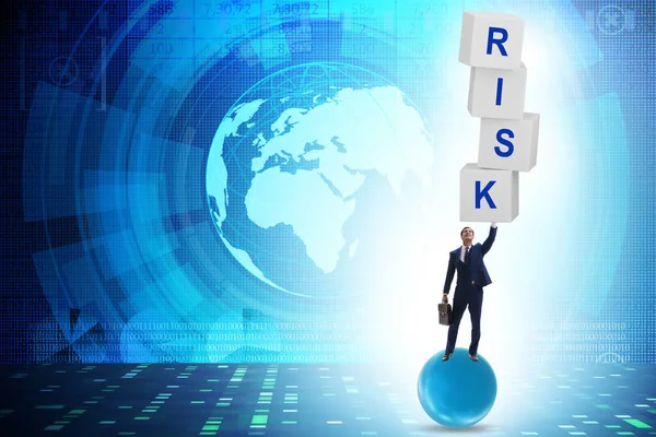 Risk Management Concept Balancing Businessman — Stockfoto