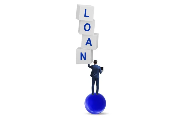 Loan Debt Concept Cubes Businessman — Stok fotoğraf