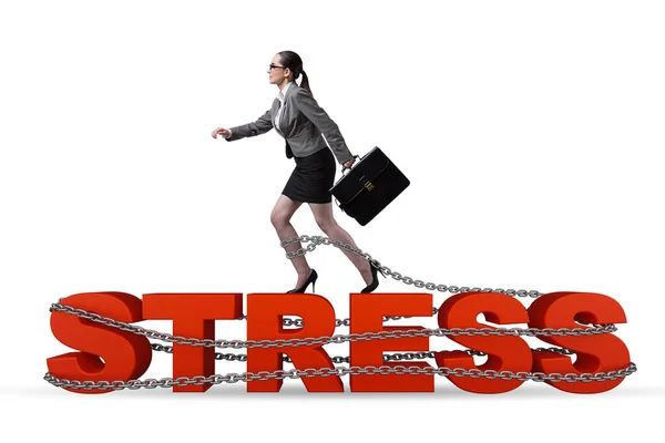 Concetto Stress Legato Lavoro Con Donna Affari — Foto Stock