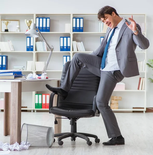 Businessman Having Fun Taking Break Office Work — Stock Photo, Image
