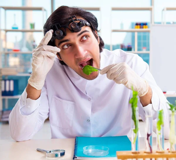 Mannelijke Biotechnologie Wetenschapper Chemicus Die Het Lab Werkt — Stockfoto