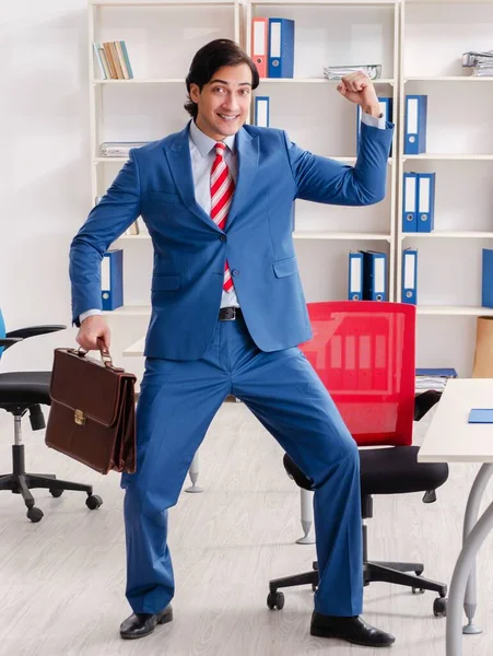 Young Happy Male Employee Office — Stock Photo, Image