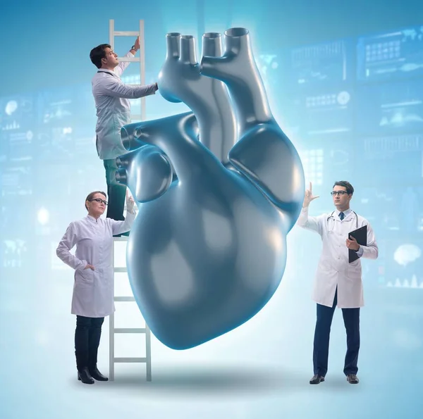 Heart Examination Team Doctors — Stock Photo, Image