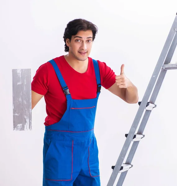 Young Handsome Contractor Working Indoors — Stock Photo, Image