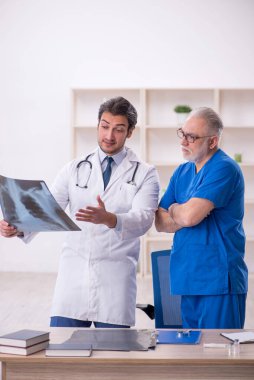 Two doctors radiologists working at the hospital