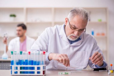 Two chemists working at the lab