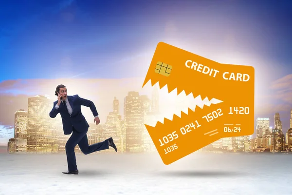 Businessman Credit Card Debt Concept — Stok fotoğraf