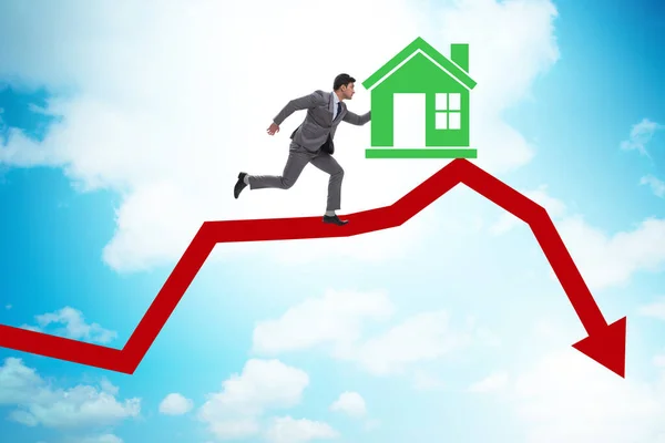 Concept Real Estate Price Bubble Bursting — Stock Photo, Image
