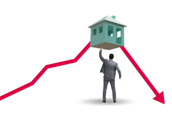 Concept Real Estate Price Bubble Bursting — Stock Fotó