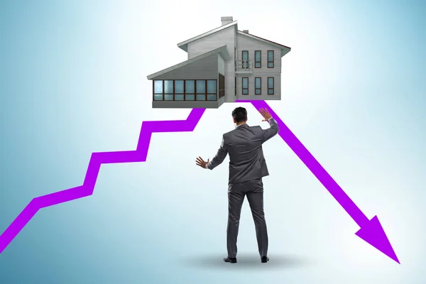 Concept Real Estate Price Bubble Bursting — Stockfoto