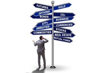 Concept of the various financial investment options