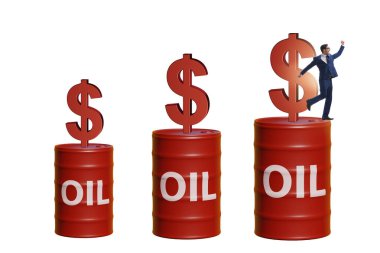 Businessman in the oil prices concept