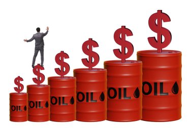 Businessman in the oil prices concept