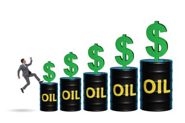 Businessman in the oil prices concept