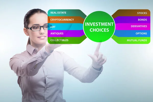 Conceito Das Várias Opções Investimento Financeiro — Fotografia de Stock