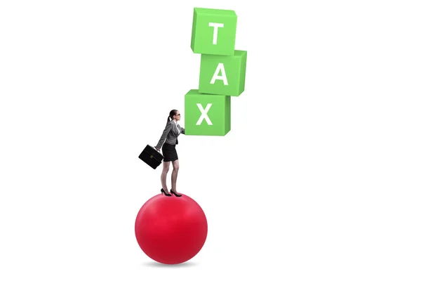 Tax Concept Balancing Businessman — Stock Photo, Image