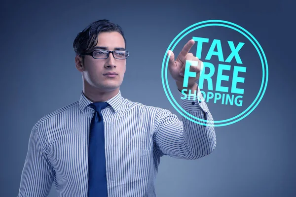Concept Shopping Hors Taxes Avec Homme Affaires — Photo
