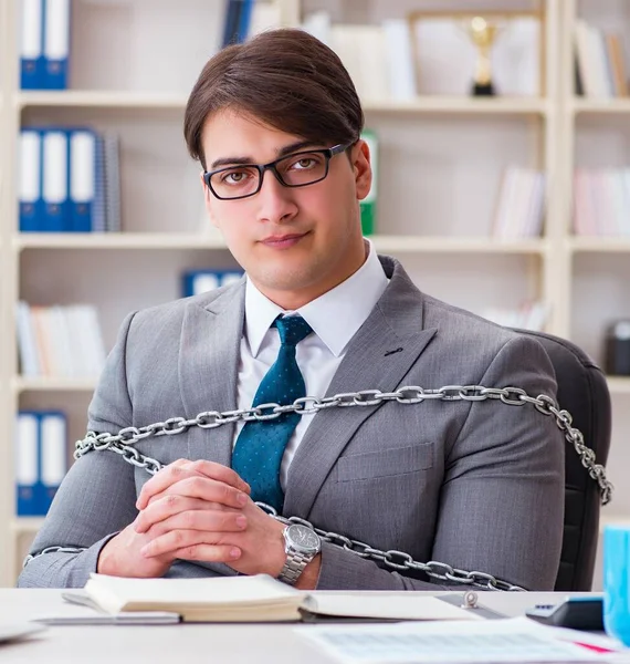 Businessman Tied Chains His Work — Stock Photo, Image