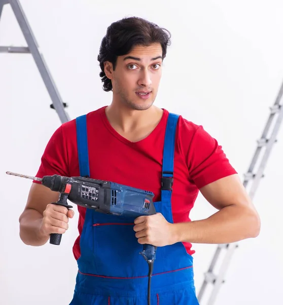 Young Handsome Contractor Working Indoors — Stock Photo, Image