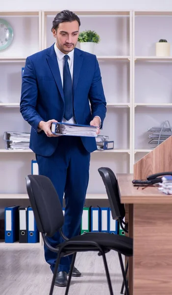 Young Handsome Businessman Working Office — Stock Photo, Image