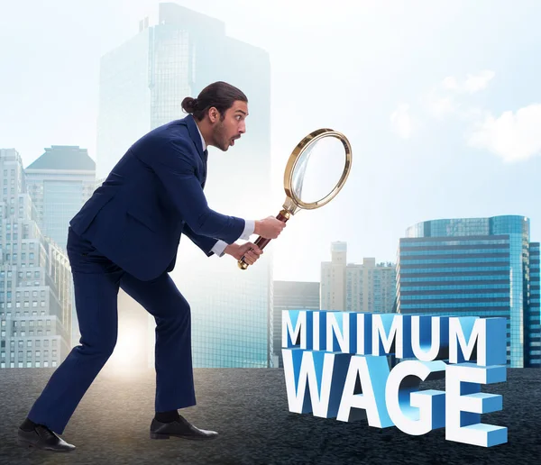 Concept Salaire Minimum Avec Homme Affaires — Photo