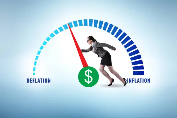 Infláció Deflációs Üzleti Koncepció — Stock Fotó