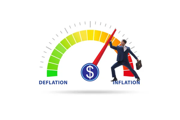 Inflace Podnikatelský Koncept Deflace — Stock fotografie