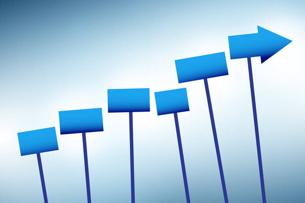 Концепция роста с блоками на палочках