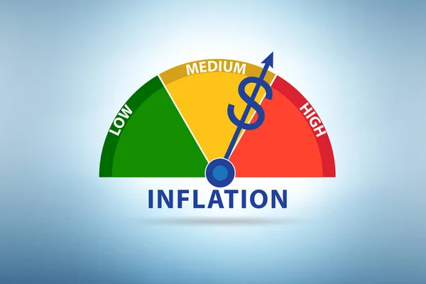 Concepto Alta Inflación Con Medidor — Foto de Stock