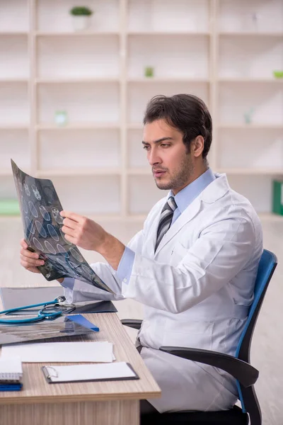 stock image Young doctor radiologist working in the clinic