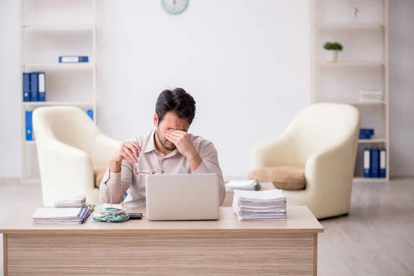Young Accountant Sitting Workplace — Stock Photo, Image