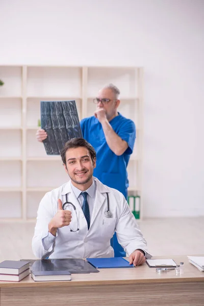 Two Doctors Radiologists Working Hospital — Stock Fotó