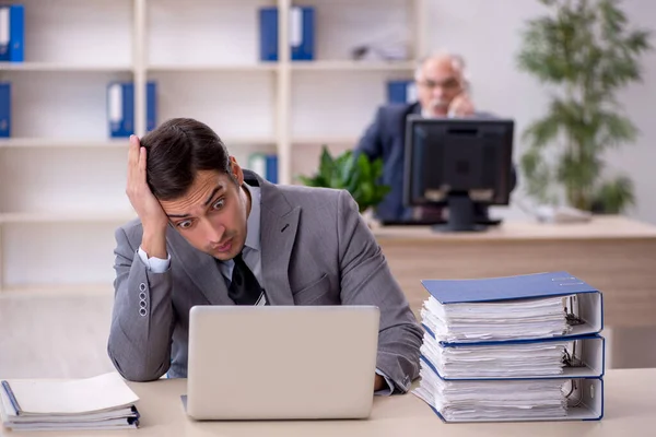 Two Colleagues Sitting Workplace — Stock Photo, Image