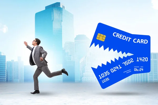 Businessman Credit Card Debt Concept — стоковое фото