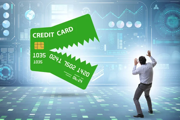 Businessman Credit Card Debt Concept — Stockfoto