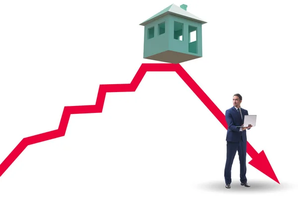 Концепция Лопнувшего Пузыря Цен Недвижимость — стоковое фото