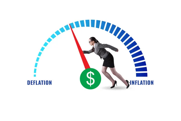 Inflatie Het Bedrijfsconcept Van Deflatie — Stockfoto