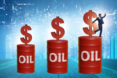Businessman in the oil prices concept