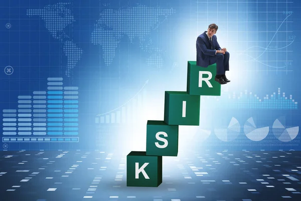 Risk Management Concept Businessman Cubes — Stock Photo, Image