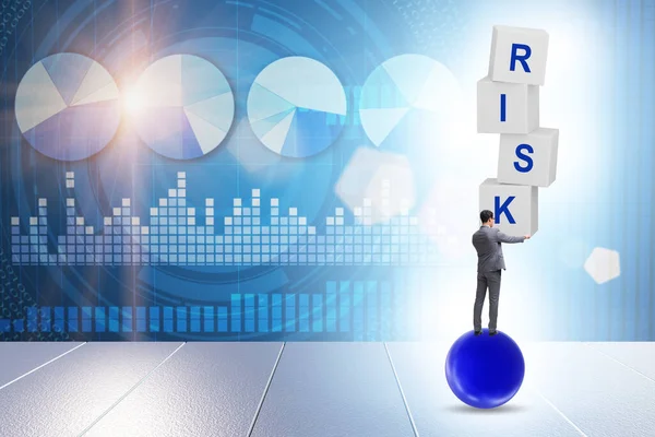 Risk Management Concept Balancing Businessman — Φωτογραφία Αρχείου